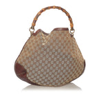 Gucci Bamboo GG Canvas Peggy Satchel (SHG-27270)