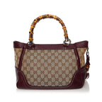 Gucci Bamboo GG Canvas Tassel Tote Bag (SHG-34793)