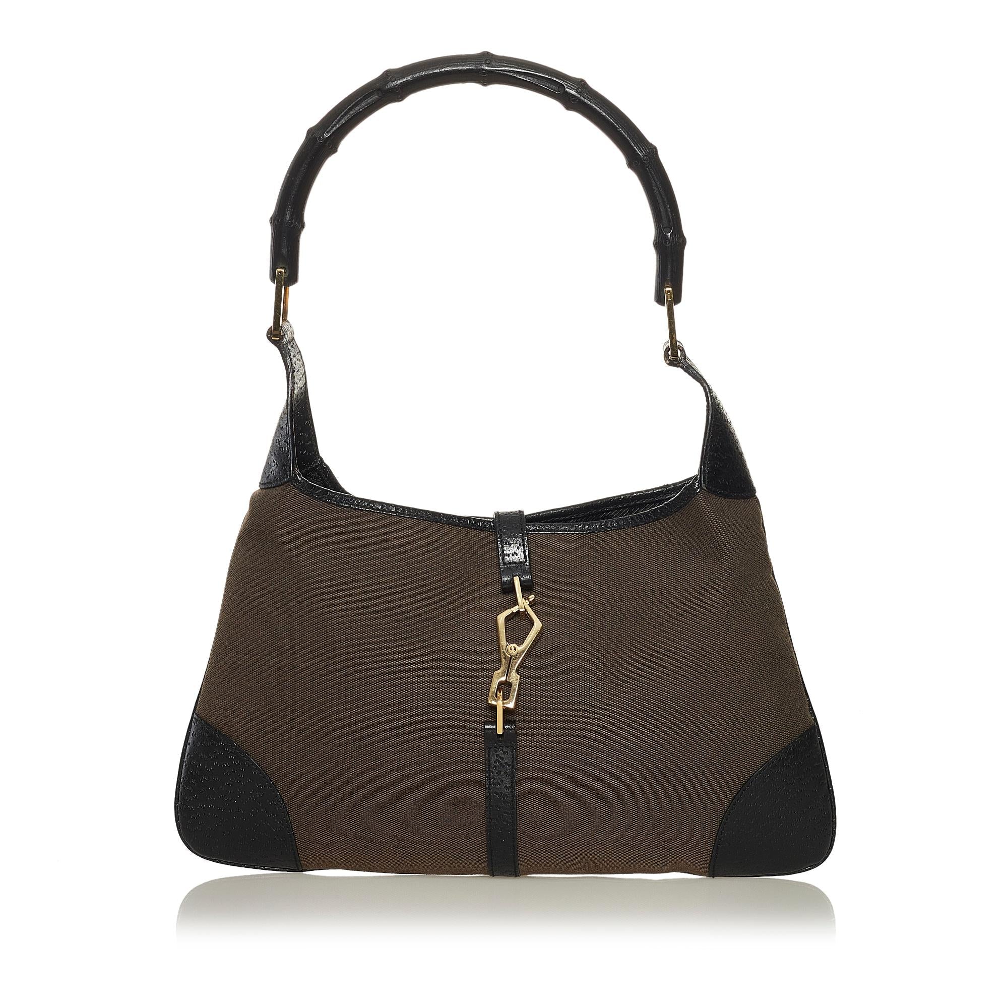 Gucci Bamboo Jackie Canvas Shoulder Bag (SHG-34844)
