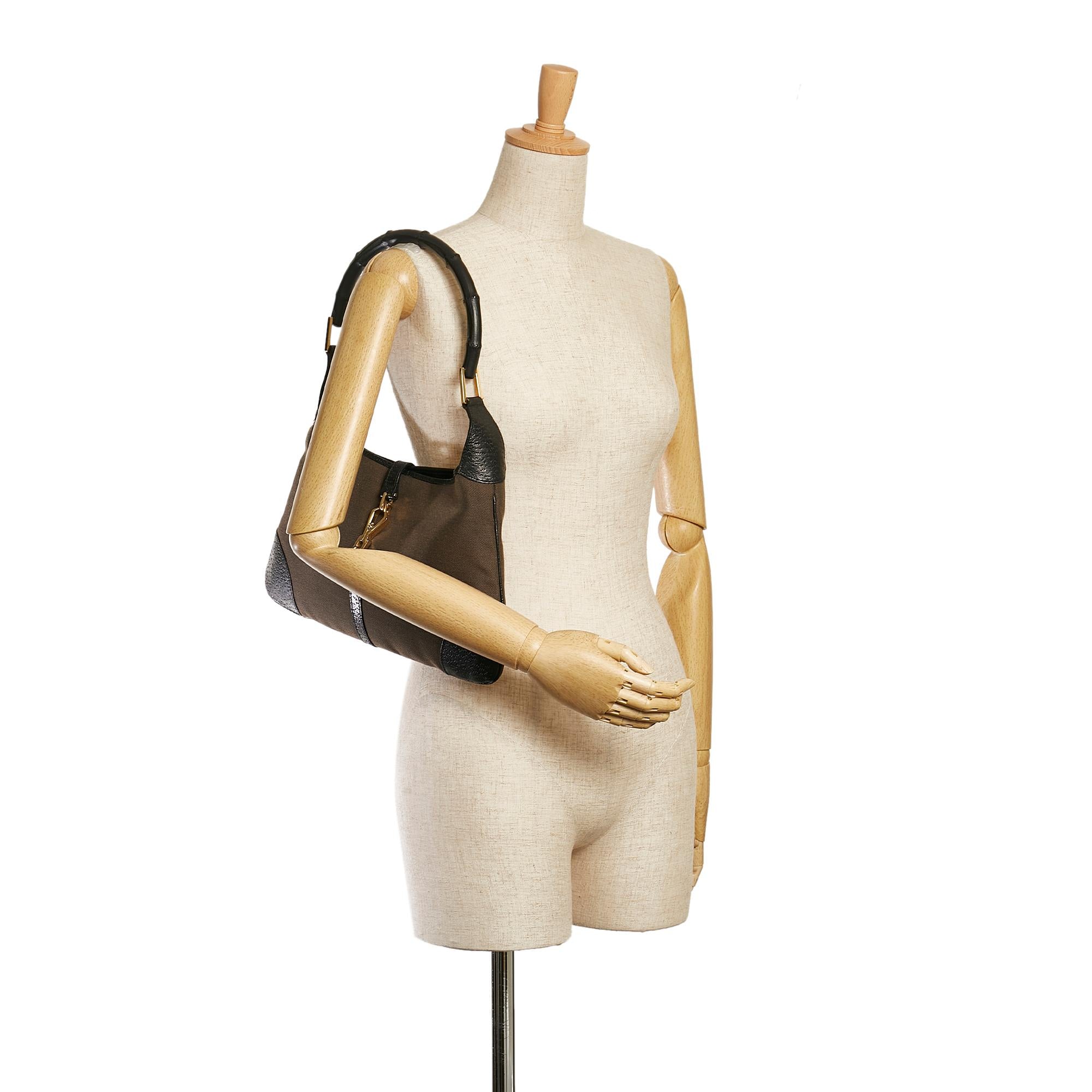 Gucci Bamboo Jackie Canvas Shoulder Bag (SHG-34844)
