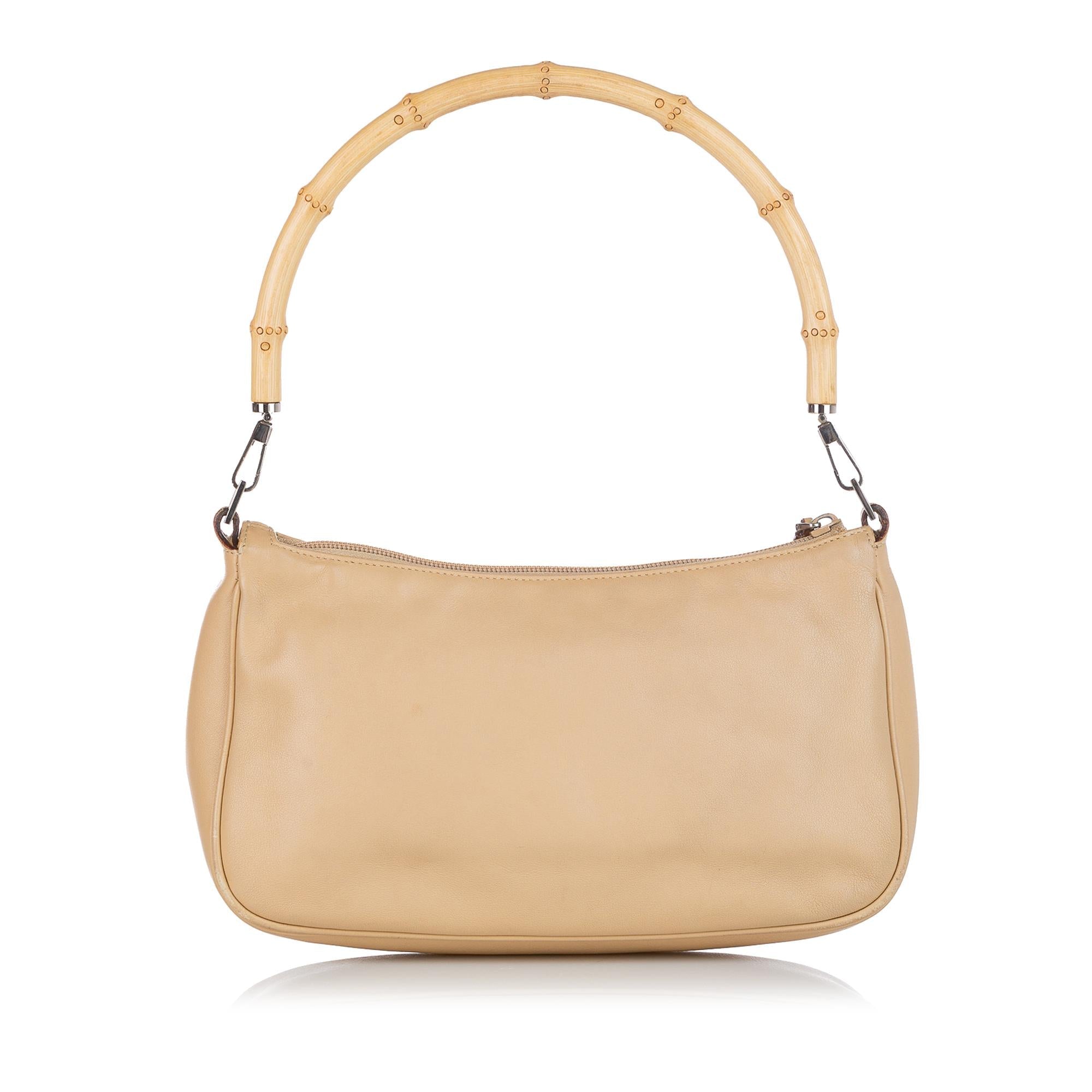 Gucci Bamboo Leather Baguette (SHG-23446)