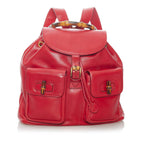 Gucci Bamboo Leather Drawstring Backpack (SHG-32864)