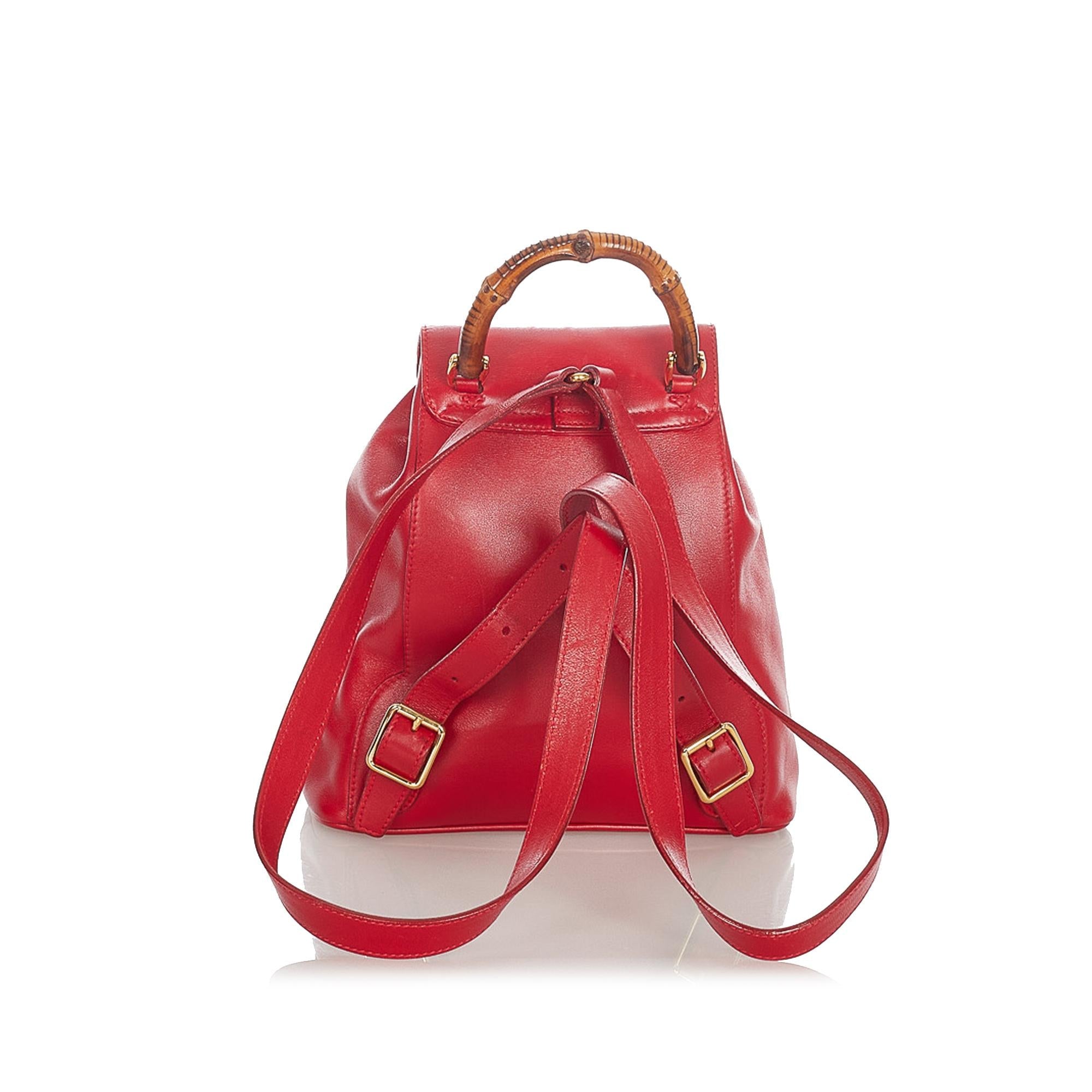 Gucci Bamboo Leather Drawstring Mini Backpack (SHG-HWMiaE)