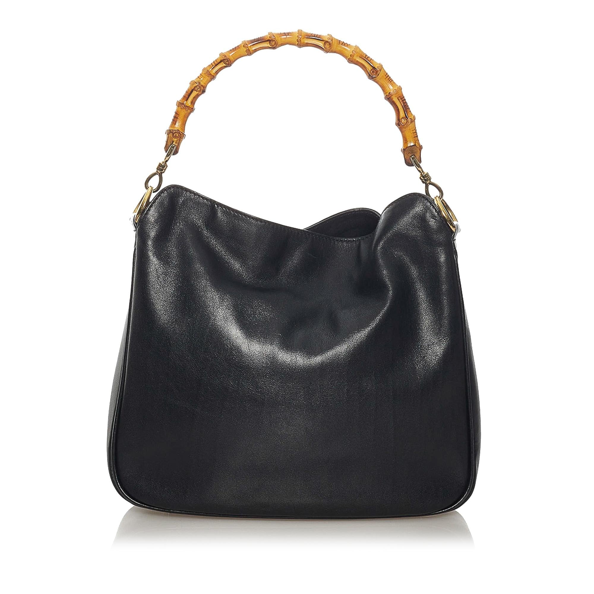 Gucci Bamboo Leather Satchel (SHG-29138)
