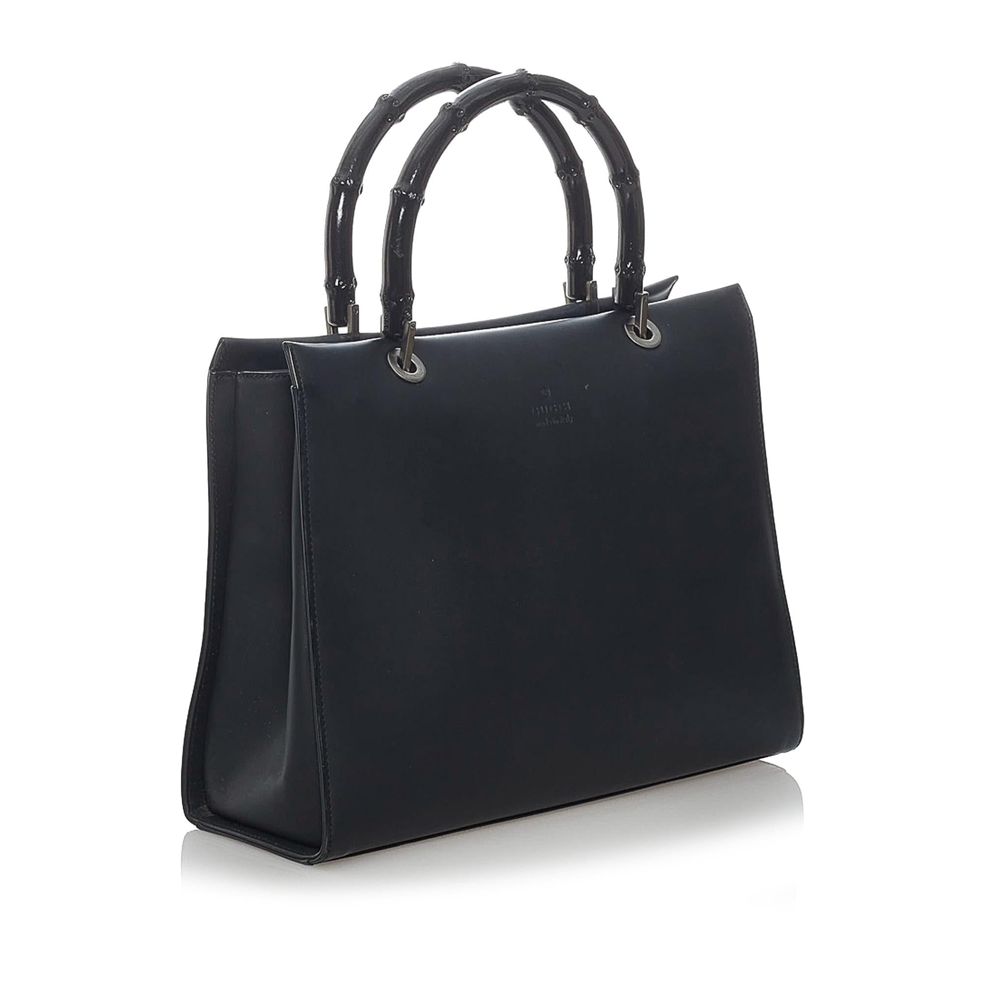 Gucci Bamboo Leather Satchel (SHG-29851)