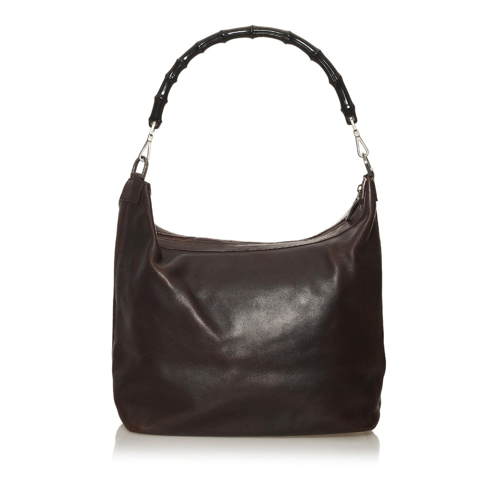 Gucci Bamboo Leather Shoulder Bag (SHG-29052)