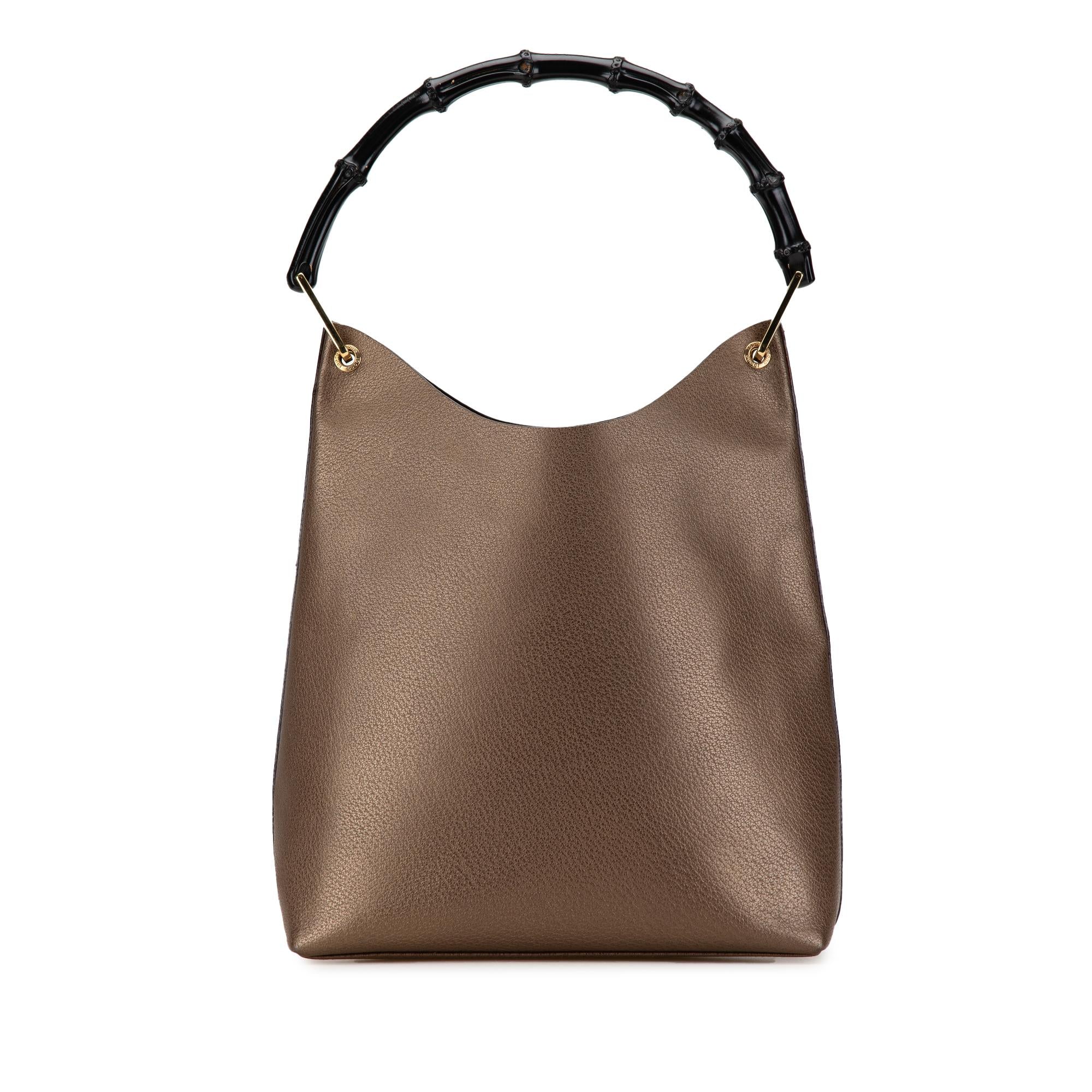 Gucci Bamboo Leather Shoulder Bag (SHG-KPbmQJ)