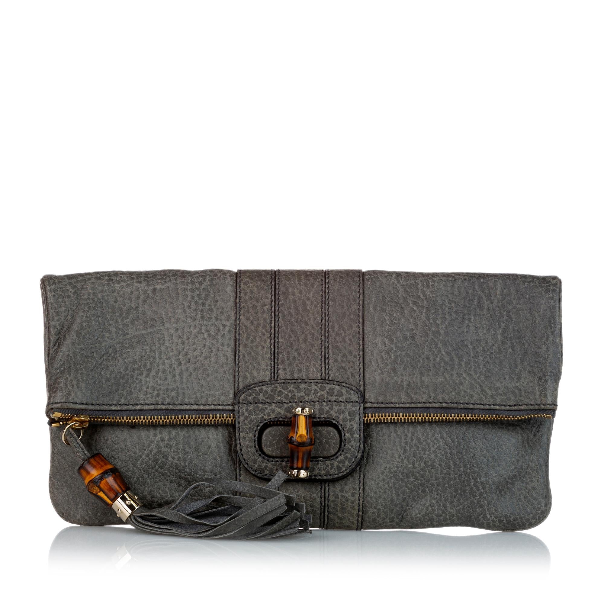 Gucci Bamboo Lucy Leather Clutch Bag (SHG-28447)