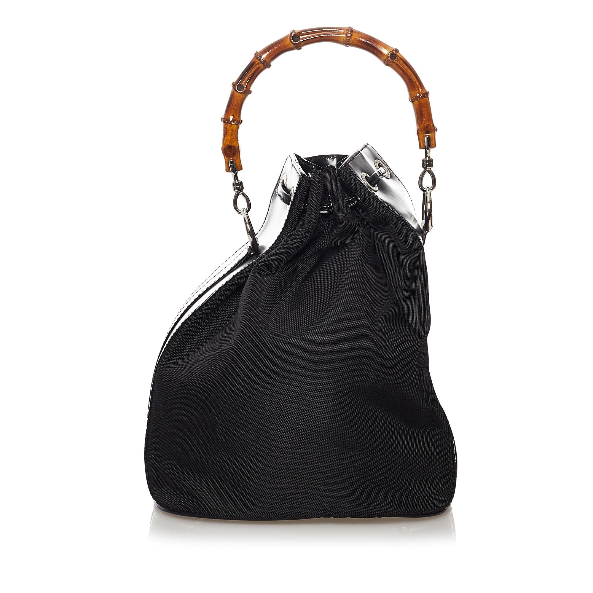 Gucci Bamboo Nylon Bucket Bag (SHG-31578)