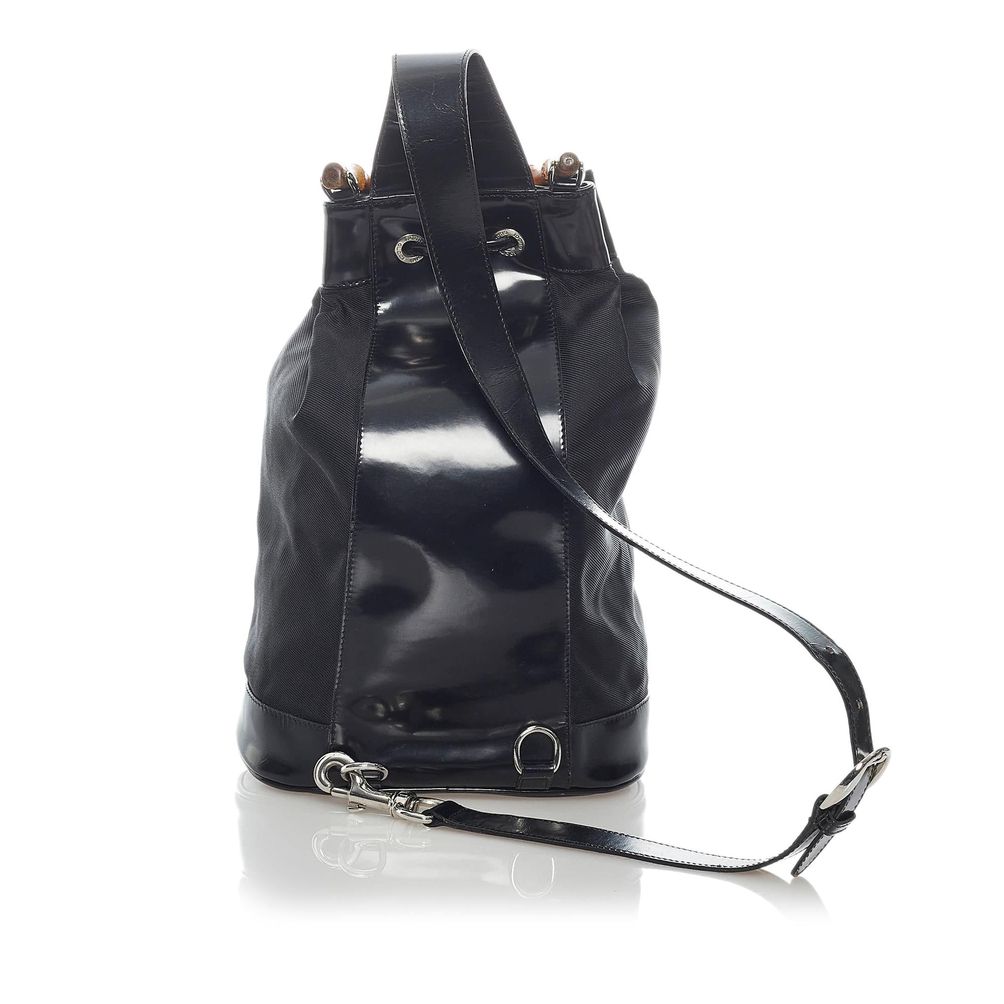 Gucci Bamboo Nylon Bucket Bag (SHG-37225)
