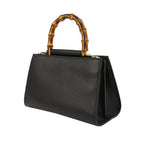Gucci Bamboo Nymphaea Leather Satchel (SHG-27214)