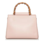 Gucci Bamboo Nymphaea Leather Satchel (SHG-32096)