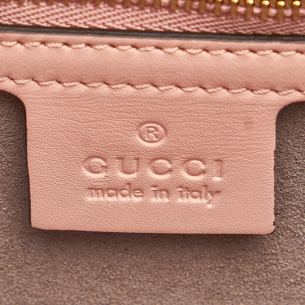 Gucci Bamboo Nymphaea Leather Satchel (SHG-32096)