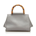 Gucci Bamboo Nymphaea Leather Satchel (SHG-35575)