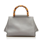 Gucci Bamboo Nymphaea Leather Satchel (SHG-35575)