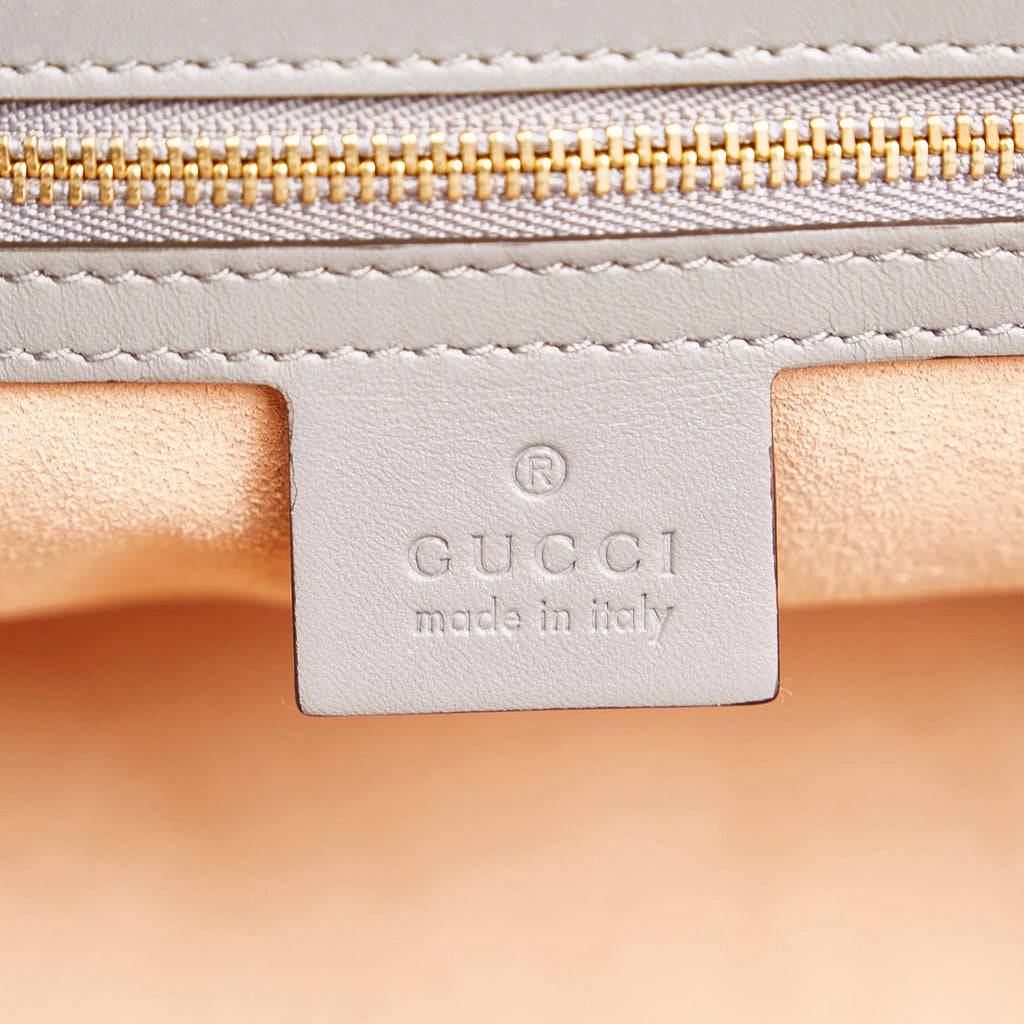 Gucci Bamboo Nymphaea Leather Satchel (SHG-35575)