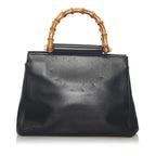 Gucci Bamboo Nymphaea Leather Satchel (SHG-37325)