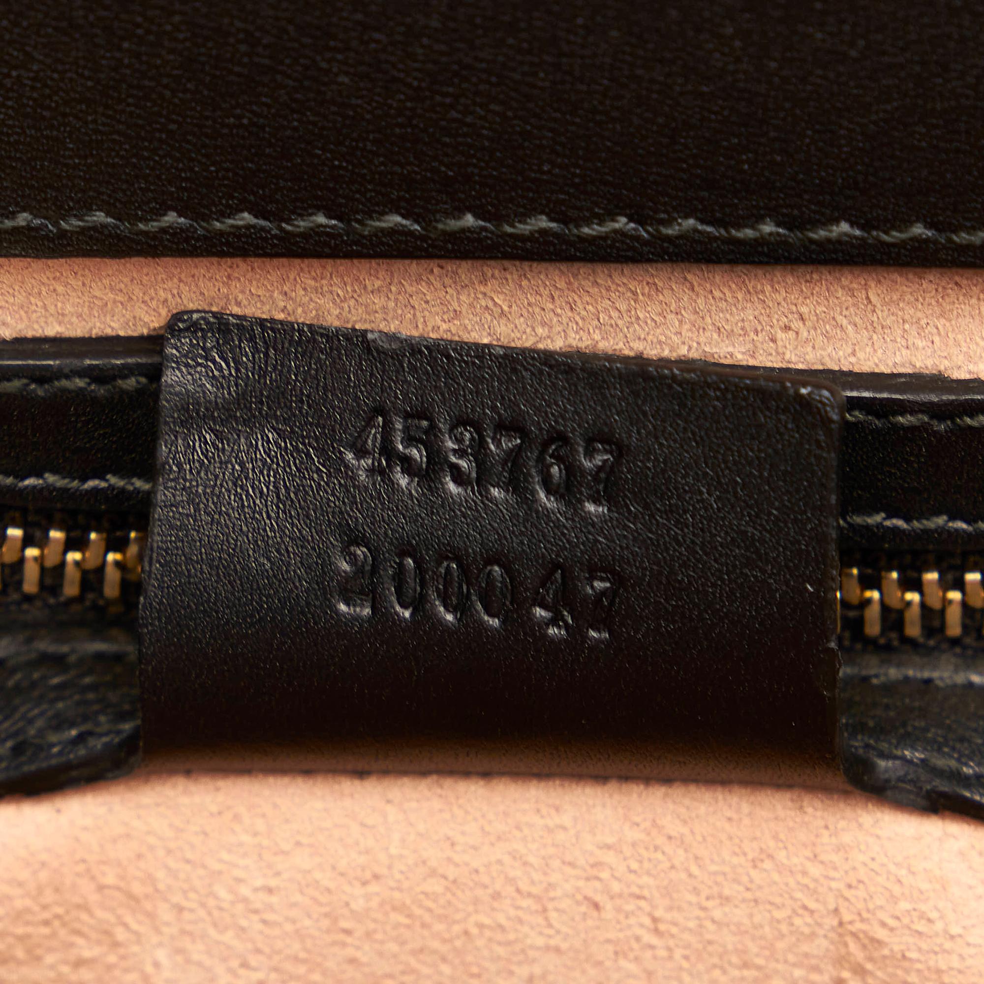 Gucci Bamboo Nymphaea Leather Satchel (SHG-37325)