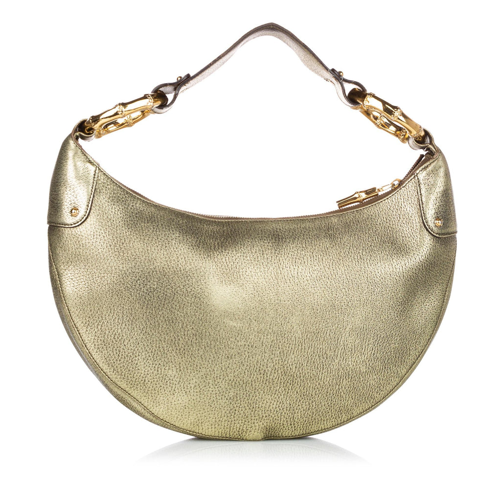 Gucci Bamboo Ring Leather Hobo Bag (SHG-28474)