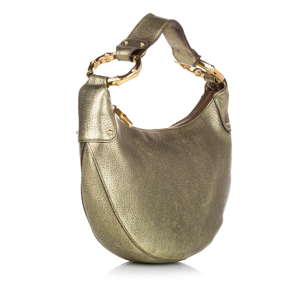 Gucci Bamboo Ring Leather Hobo Bag (SHG-28474)