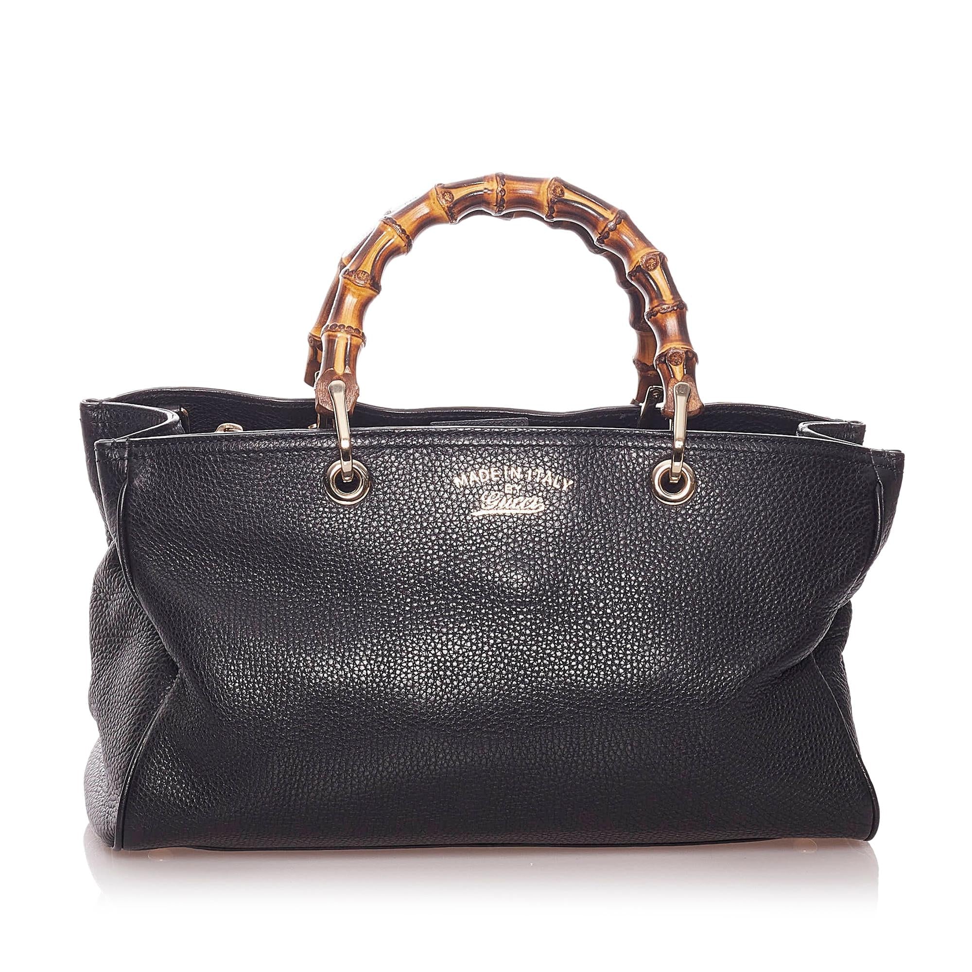 Gucci Bamboo Shopper Leather Handbag (SHG-29041)