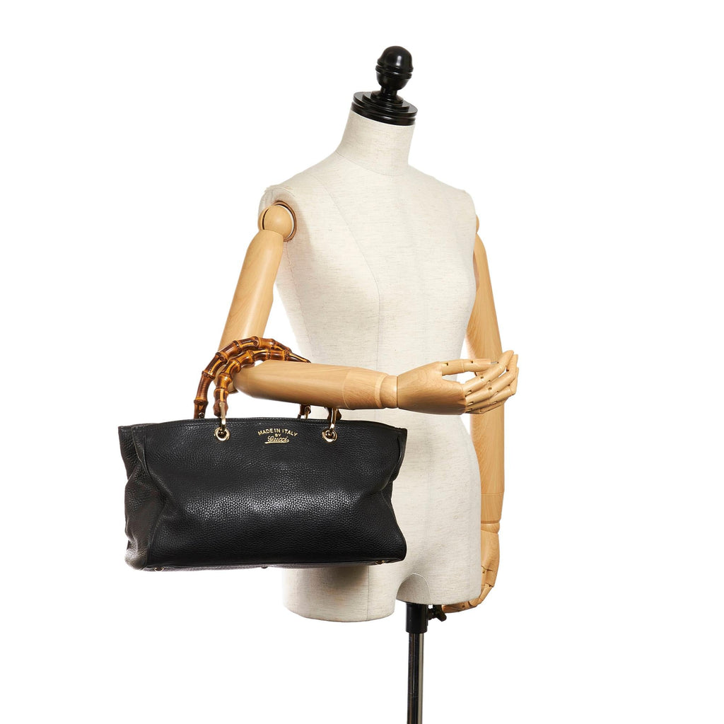 Gucci Bamboo Shopper Leather Handbag (SHG-29041)
