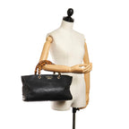 Gucci Bamboo Shopper Leather Handbag (SHG-29041)
