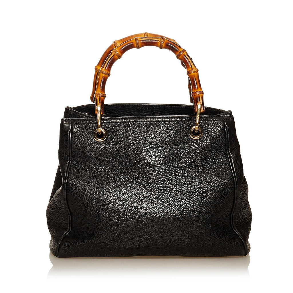 Gucci Bamboo Shopper Leather Handbag (SHG-29375)