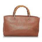 Gucci Bamboo Shopper Leather Handbag (SHG-29994)