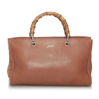 Gucci Bamboo Shopper Leather Handbag (SHG-29994)