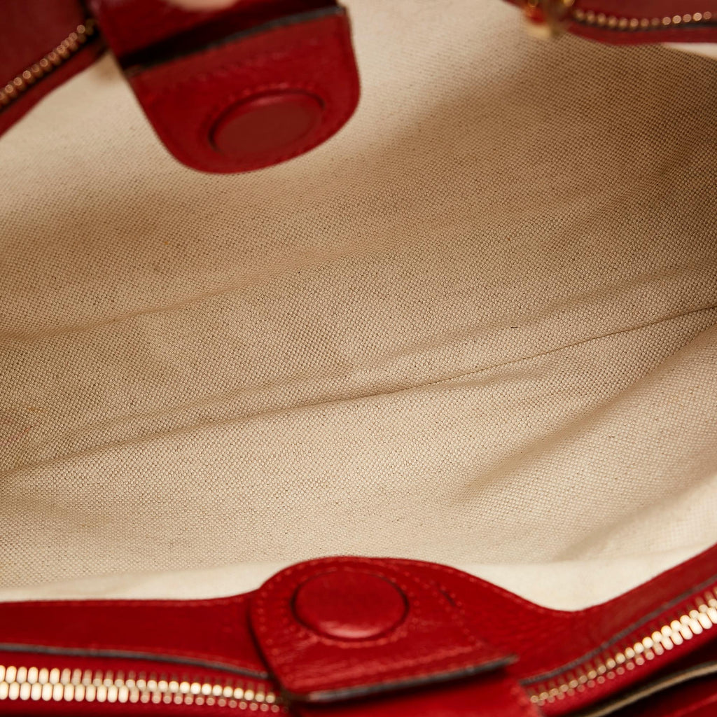 Gucci Bamboo Shopper Leather Handbag (SHG-35473)