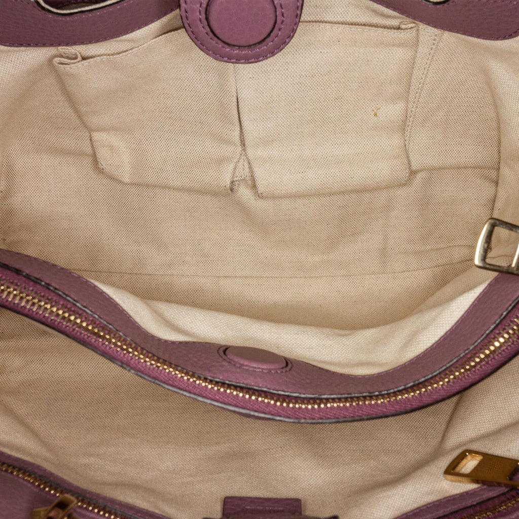 Gucci Bamboo Shopper Leather Satchel (SHG-23441)
