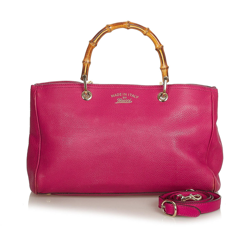 Gucci Bamboo Shopper Leather Satchel (SHG-25434)