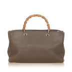 Gucci Bamboo Shopper Leather Satchel (SHG-25987)