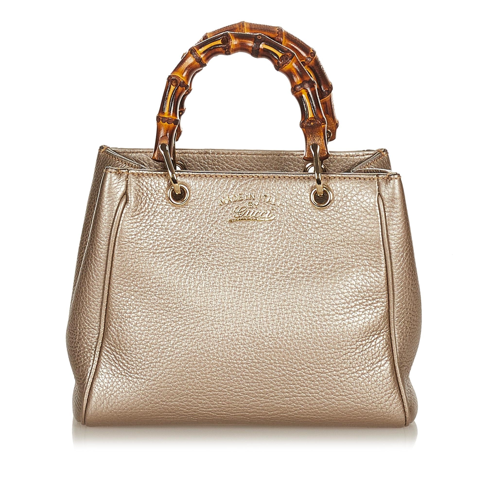 Gucci Bamboo Shopper Leather Satchel (SHG-27069)
