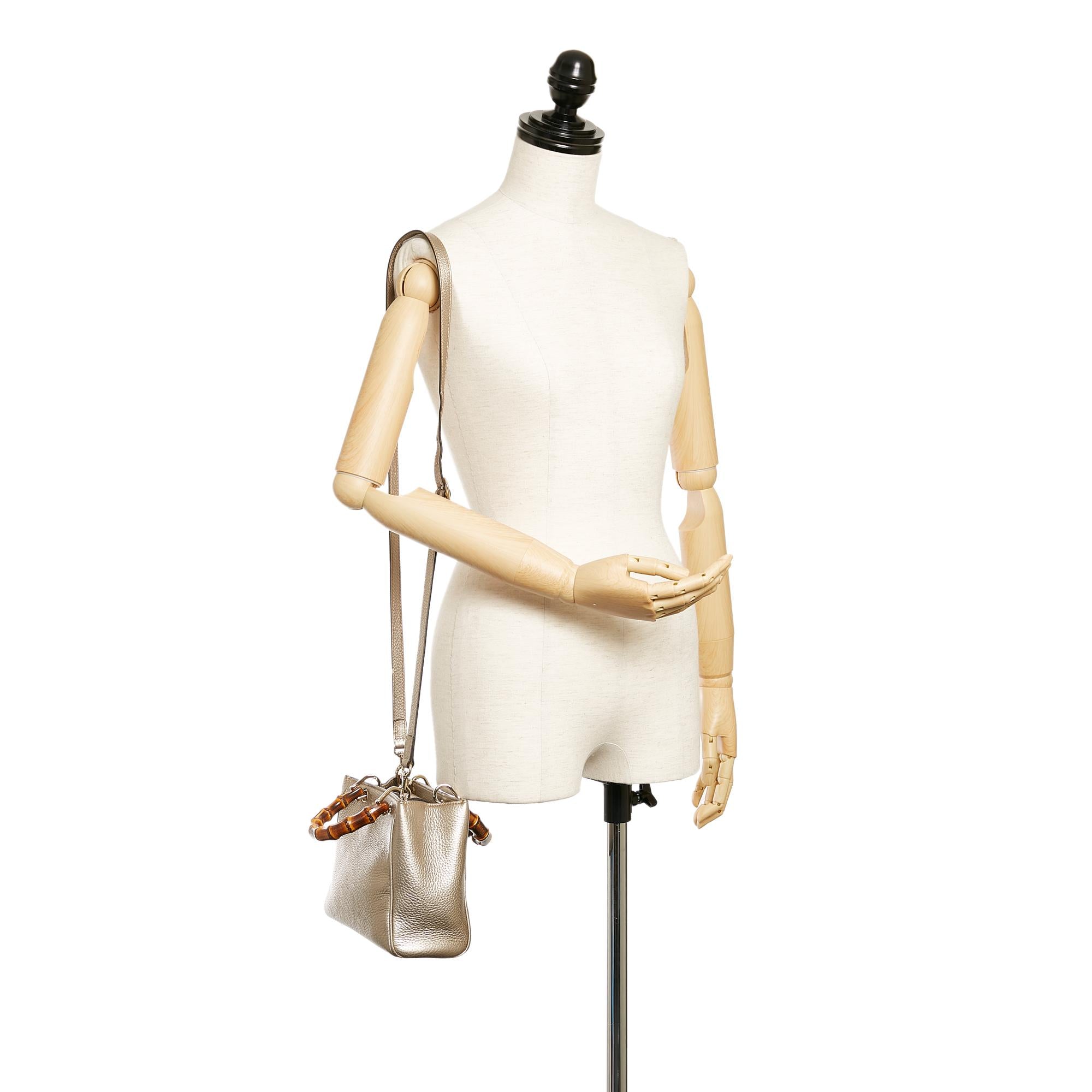 Gucci Bamboo Shopper Leather Satchel (SHG-27069)
