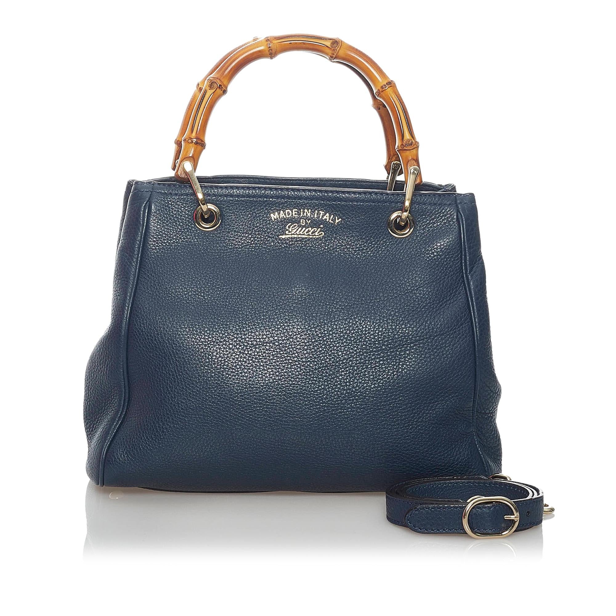 Gucci Bamboo Shopper Leather Satchel (SHG-29905)