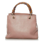 Gucci Bamboo Shopper Leather Satchel (SHG-30161)