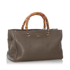 Gucci Bamboo Shopper Leather Satchel (SHG-30317)