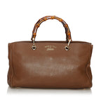 Gucci Bamboo Shopper Leather Satchel (SHG-31103)