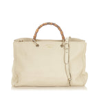 Gucci Bamboo Shopper Leather Satchel (SHG-32152)