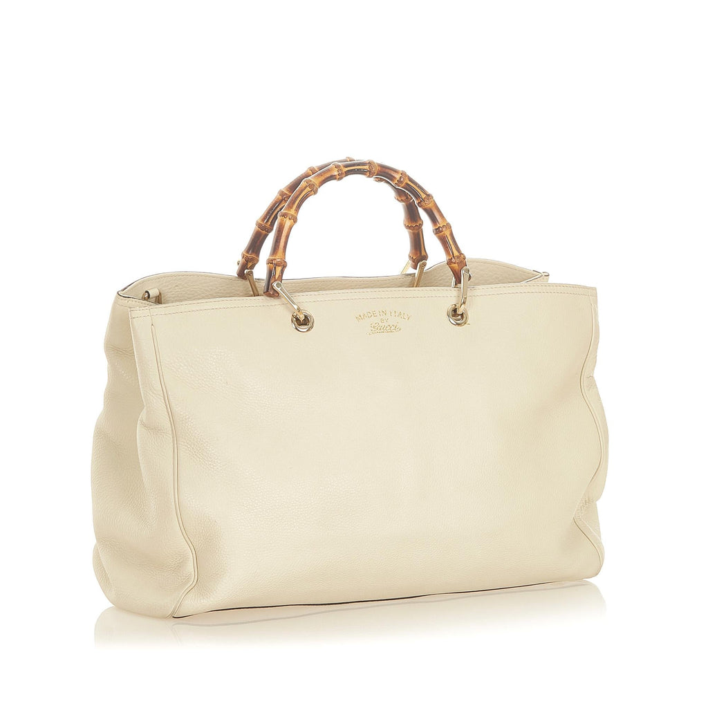 Gucci Bamboo Shopper Leather Satchel (SHG-32152)