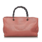 Gucci Bamboo Shopper Leather Satchel (SHG-34222)