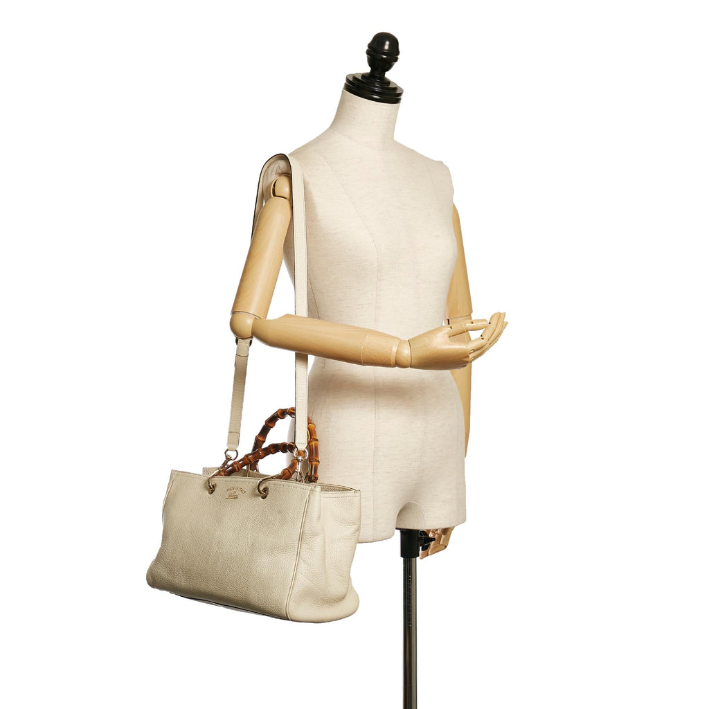 Gucci Bamboo Shopper Leather Satchel (SHG-34372)