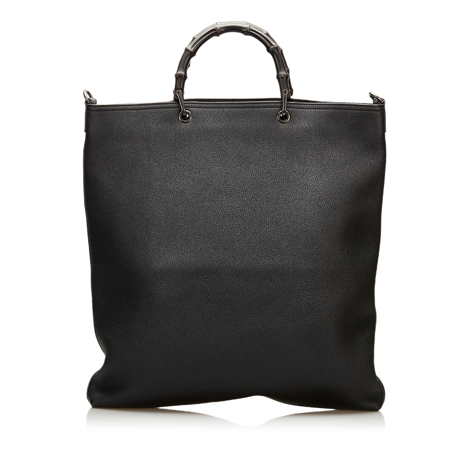 Gucci Bamboo Shopper Leather Satchel (SHG-36139)
