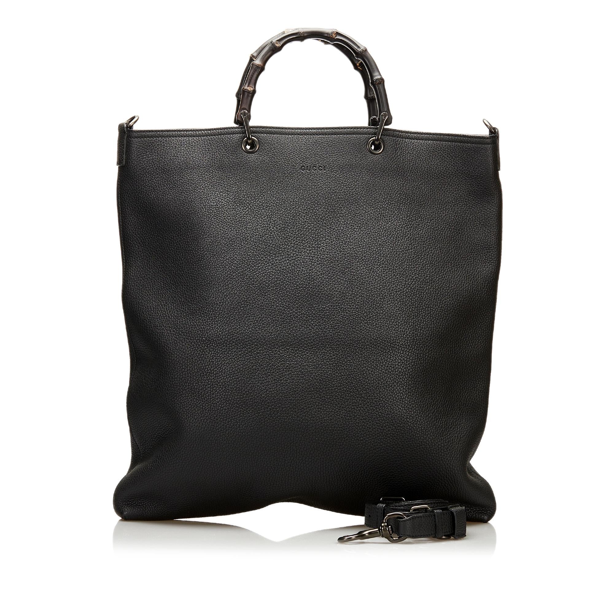 Gucci Bamboo Shopper Leather Satchel (SHG-36139)