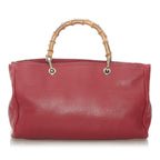Gucci Bamboo Shopper Leather Satchel (SHG-37606)