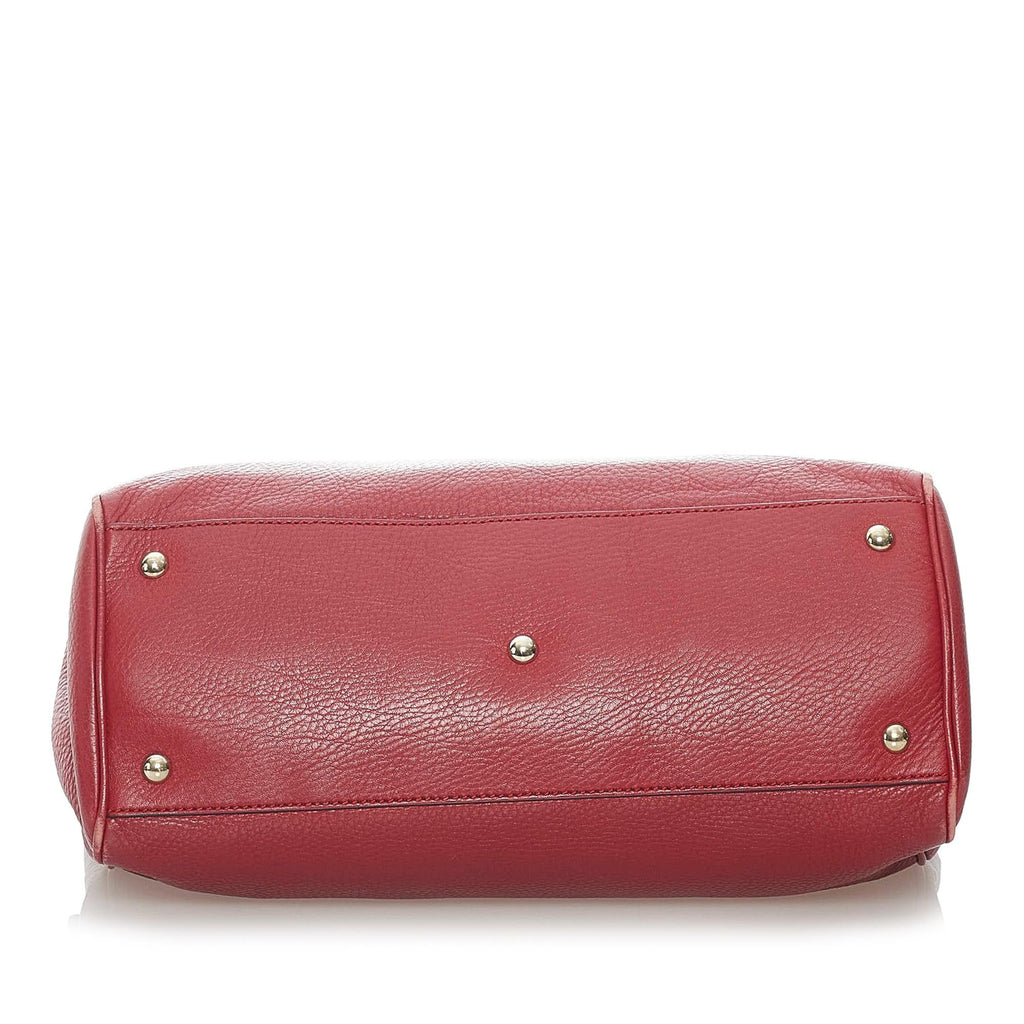 Gucci Bamboo Shopper Leather Satchel (SHG-37606)