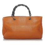 Gucci Bamboo Shopper Leather Satchel (SHG-37617)