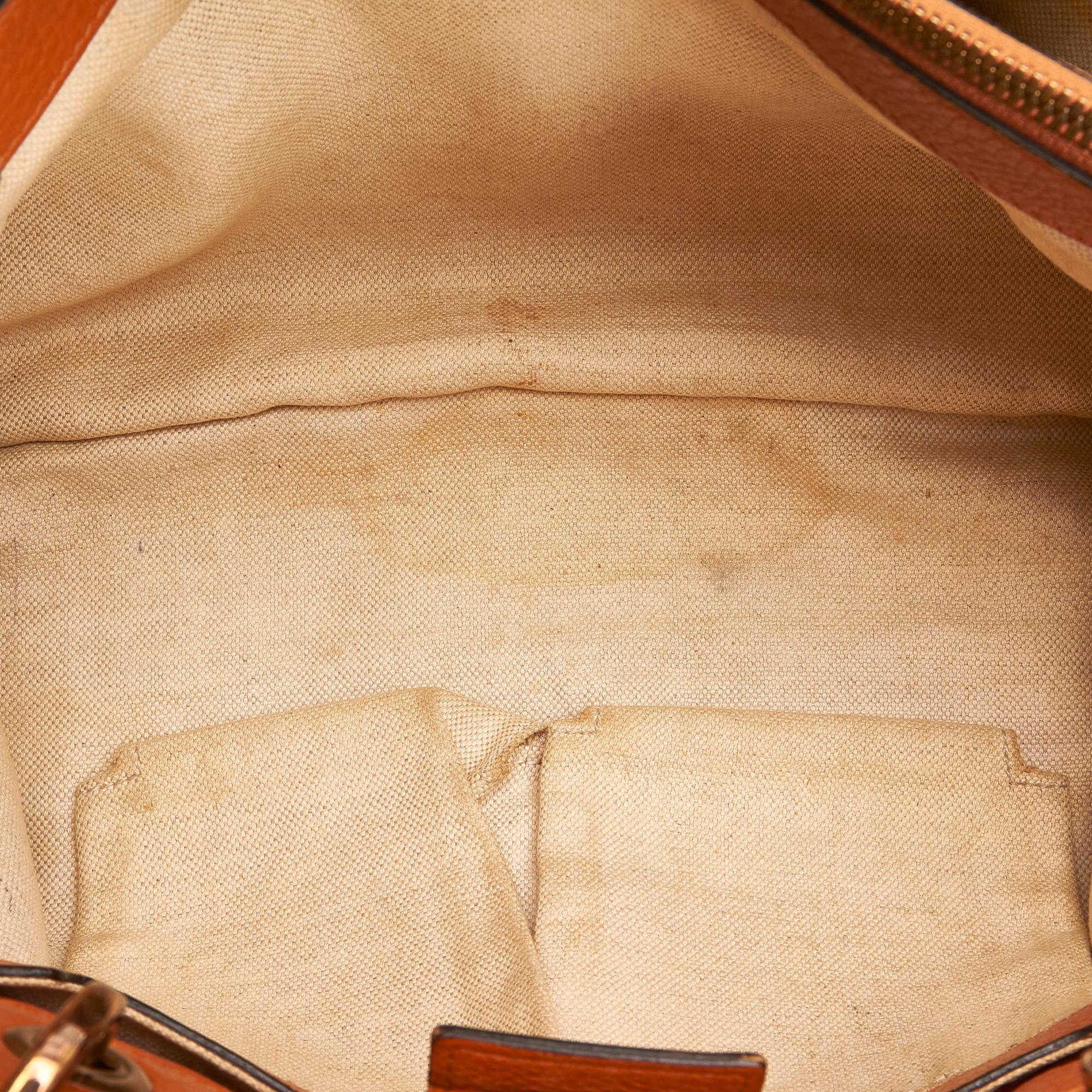 Gucci Bamboo Shopper Leather Satchel (SHG-37617)